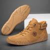Men's Ankle Boots Fashion High Top Sneakers High Quality Leather Casual Shoes Comfort Soft Sole Driving Shoes Big Size Men Shoes