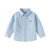 Boys' Long-Sleeved Shirt Men's Treasure Stripes Embroidered Shirt K-style Kids Loose Bear Lapel Cardigan Casual Tops