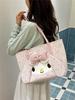 2026 Floral Melody Tote Bag for Women - Large Capacity, Versatile Single Shoulder/Handheld, Trendy Commuter Style