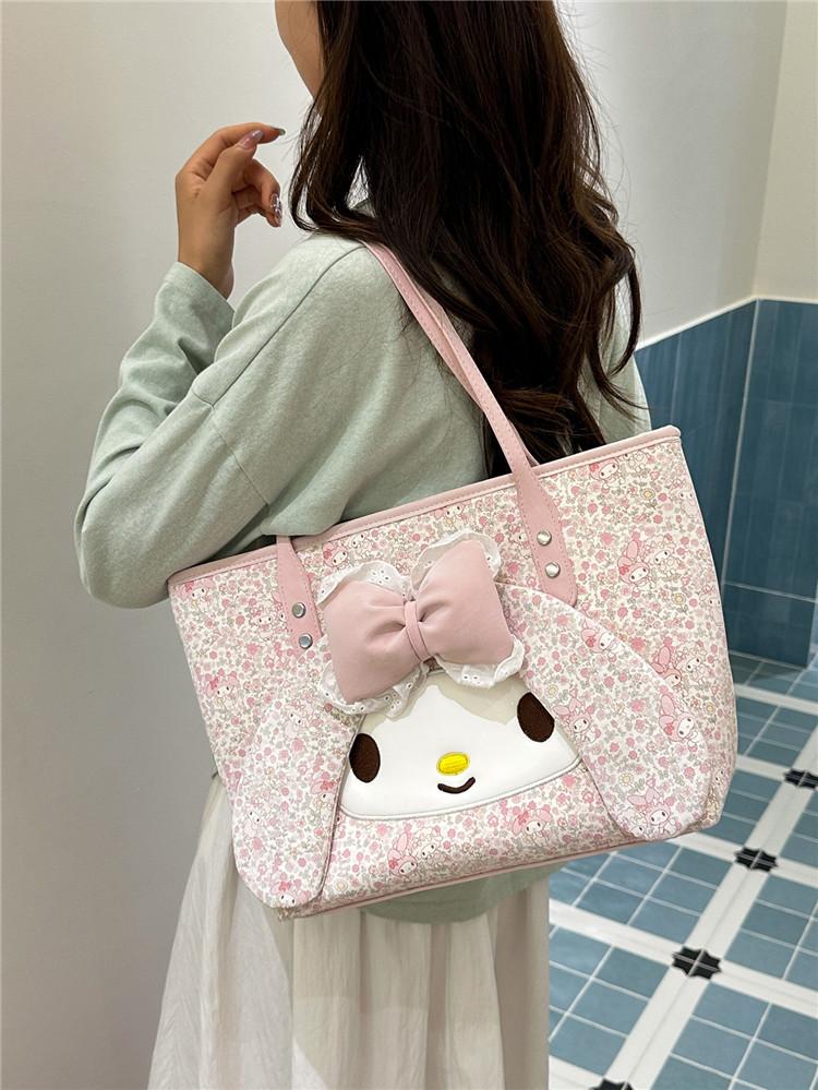 2026 Floral Melody Tote Bag for Women - Large Capacity, Versatile Single Shoulder/Handheld, Trendy Commuter Style