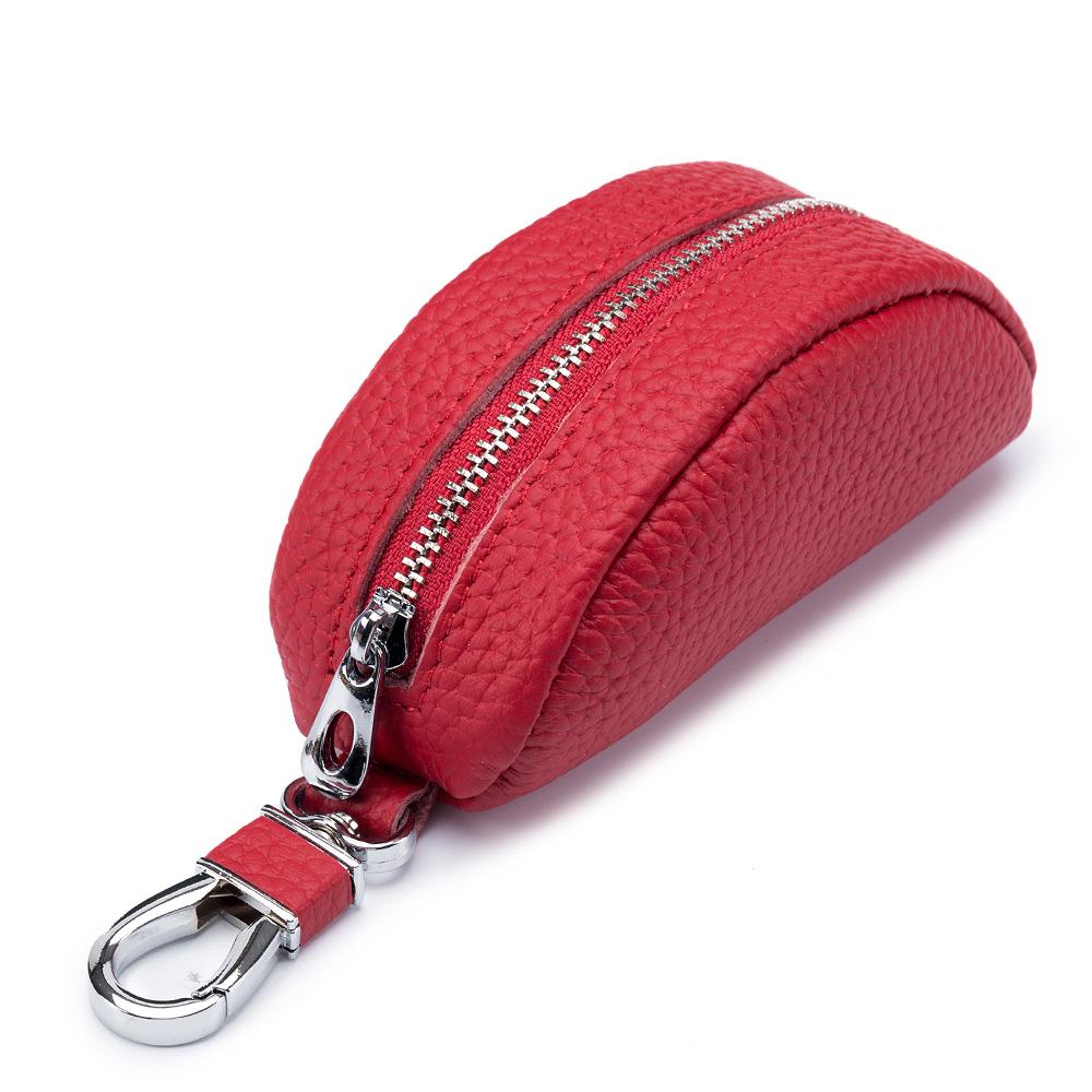 Pillow key bag Multifunctional women's zipper Soft leather, practical and creative lipstick Change coin bag Key bag Men