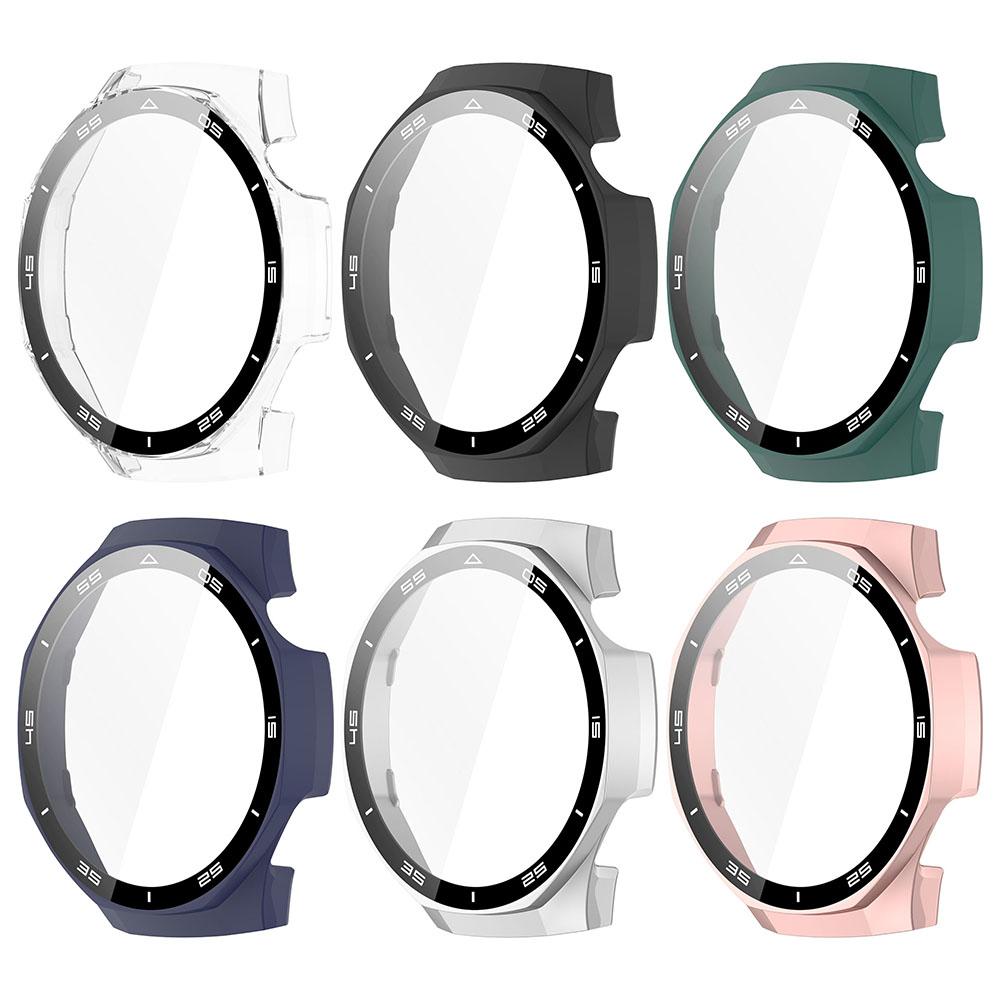 Case PC Bumper Tempered Glass Film Cover Anti-scratch Full Coverage Case Tempered Glass Film Case for Huawei Watch GT 5 Pro 46mm