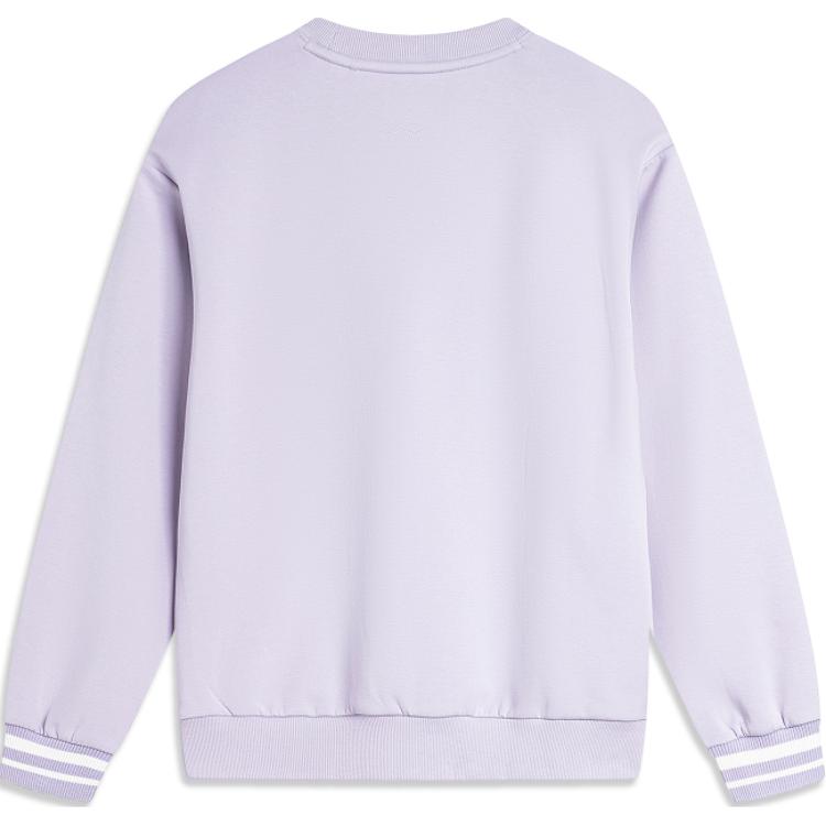 Li-Ning Comfortable Casual Round Neck Pullover Sweatshirt Women sweatshirt Sea-Salt-Purple AWDU598-2