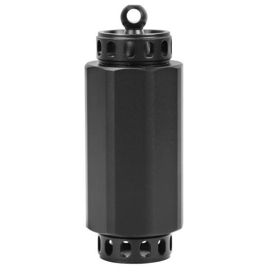 

Открытый алюминиевый сплав герметичный водонепроницаемый отсек для бутылок с таблетками портативный контейнер(черный)