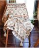 Bohemian Ethnic Knitted Throw Blanket - Nordic Shawl, Air Conditioning Cover, Tassel Bed End Blanket for Homestay.