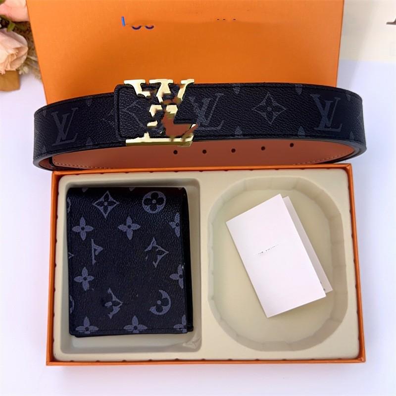 

Мужской подарочный набор премиум-класса: Кожаный кошелек и ремень с гладкой пряжкой - Идеально для делового и повседневного ношения 120 cm