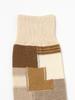 Beams Patchwork One 11430138629 Men's Socks, Beige, Size,