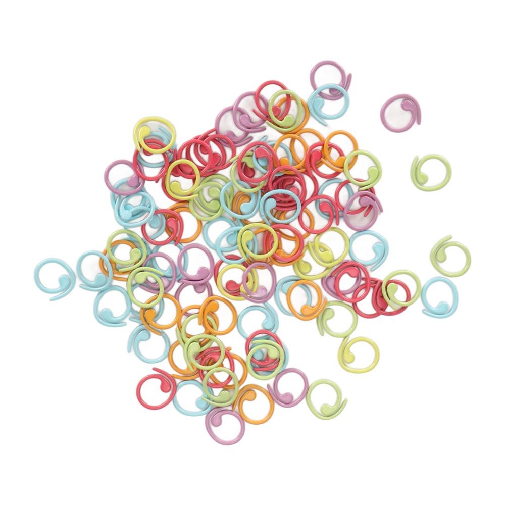100Pcs Colorful Crochet Stitch Markers Metal Knitting Marker Rings For Knitting Projects