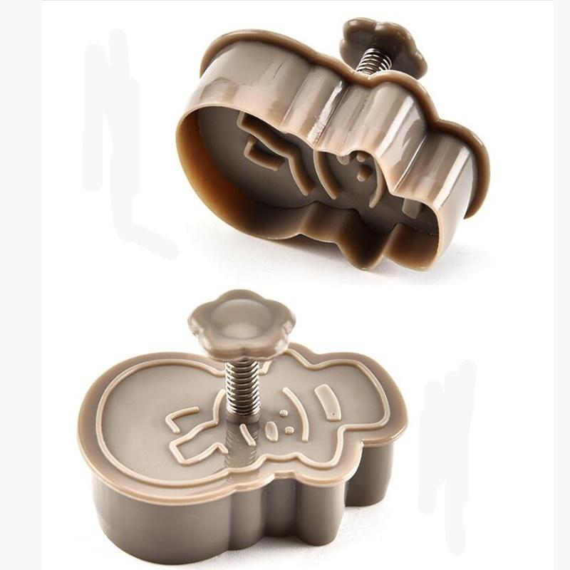 4 Stück Kunststoff-Plätzchen-Backformen, Schneemann/Schneeflocke/Weihnachtsbaum, Weihnachtsmann-Muster, Backformen