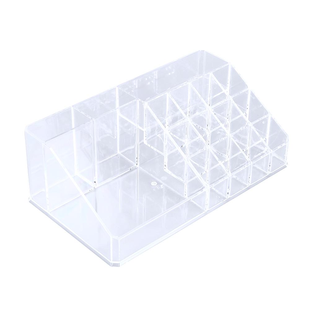 Transparent Lipstick Storage Box 16 Slots Acrylic Lipstick Organizer Opening Design Multipurpose for Bathroom Vanity