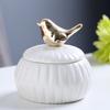 European and American Ceramic Golden Bird Jewelry Box Home Storage Storage Incense Wax Jar Crafts Creative Desktop Ornaments