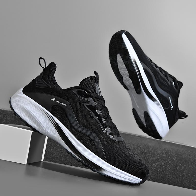 

Sneakers autumn and winter new running mesh shoes high school entrance examination casual shock absorption large size running shoes 48 чорний