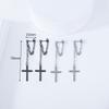 2 Pack Silver Cross Drop Earrings Gothic Long Tassel Hanging Earrings Unisex Jewelry Gift