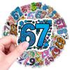 50 Funny Number 67 Personalized Graffiti Stickers, Suitcase Water Cup Scooter Waterproof Sticker