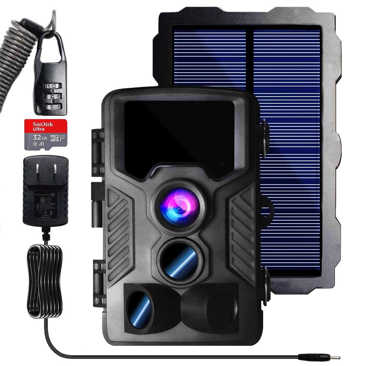 

4K Security Trail with Solar Full Highest Permanently Operates with For Outdoor and Indoor IP66 2160p and 1080p Invisible Light Infrared LED
