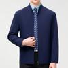 High-end Mulberry Silk Jacket Men's Stand-up Collar Middle-aged Casual Jacket Casual Loose Dad Spring and Autumn Thin Coat