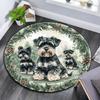 Tappeto Rotondo Schnauzer, Tappeto per Soggiorno Camera da Letto Divano Sala Giochi Decorazione, Tappetino Antiscivolo
