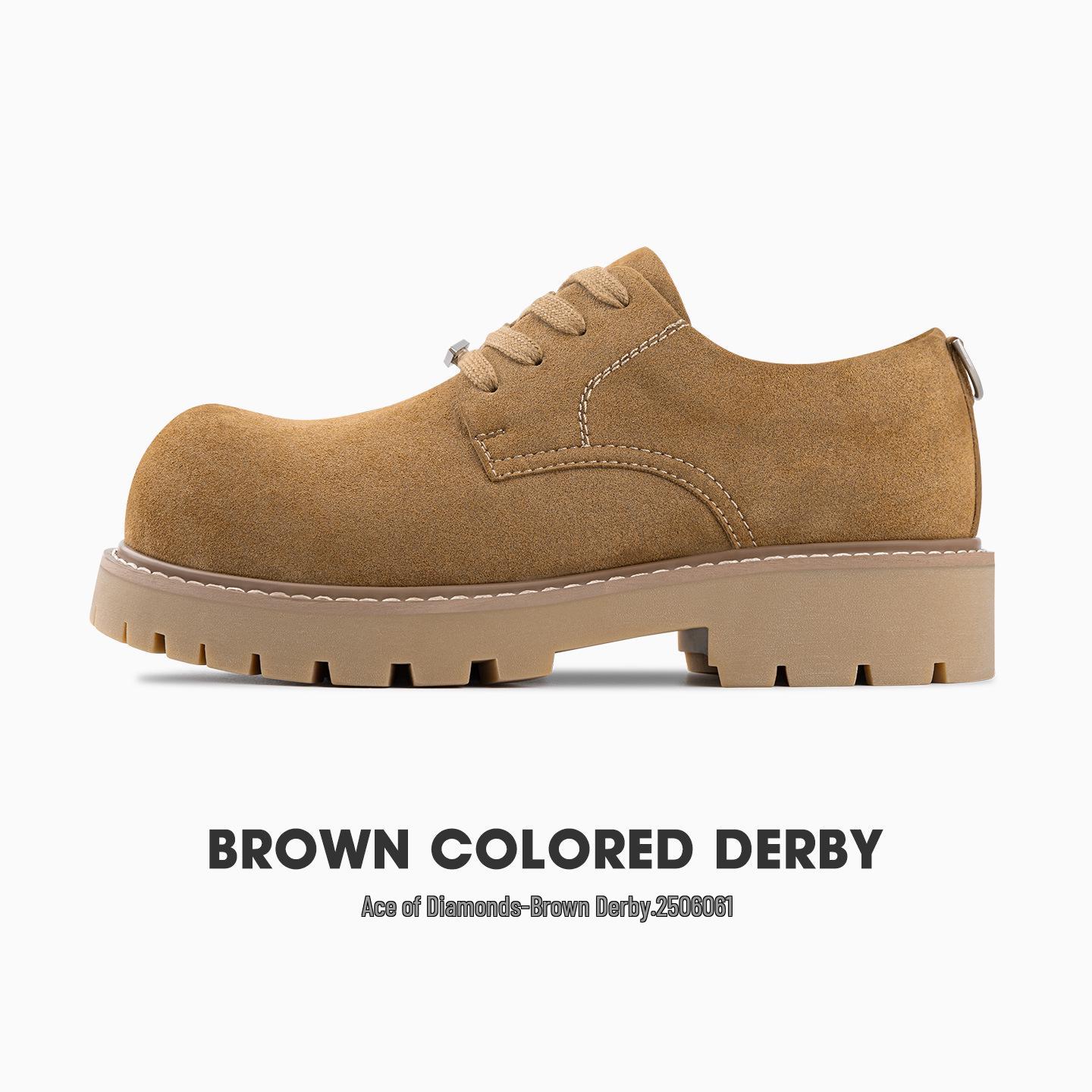 

Мужские коричневые туфли дерби MRA 2025 - Осенние низкие, на толстой подошве, желтые, кожаные ботинки для работы с увеличением роста EU 41 (Fits Sneaker EU 42)