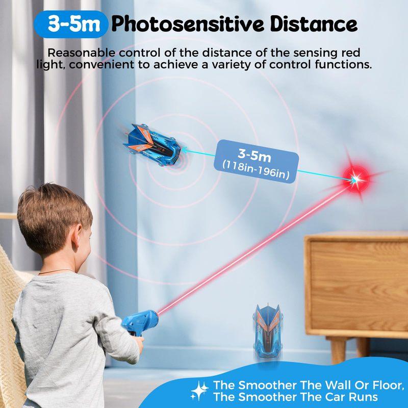 Infrared Laser RC Car Wall & Ceiling Climbing Stunt Drift Vehicle Anti-Gravity Remote Control Light-Chasing Racing Toy for Kids