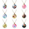 Charming Ariel Little Mermaid Time Gemstone Pendant Necklace Cartoon Princess Jewelry
