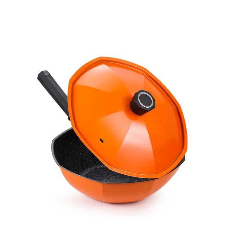 KABACH 32cm Fine Iron Non-Stick Octagonal Wok
