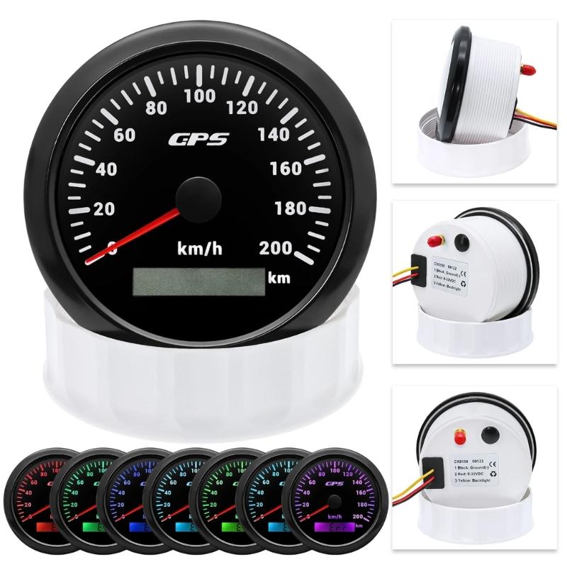 Large Screen Speed Gauge Meter 200km/h Odometer With Waterproof ABS Plastic For Marine Vehicles Boats Trucks Motorcycles