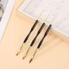 3PCS Black Rod Small Waist Manicure Pens, Painted Pen, Pull Line Pen, Double-ended Multi-purpose Manicure Pen
