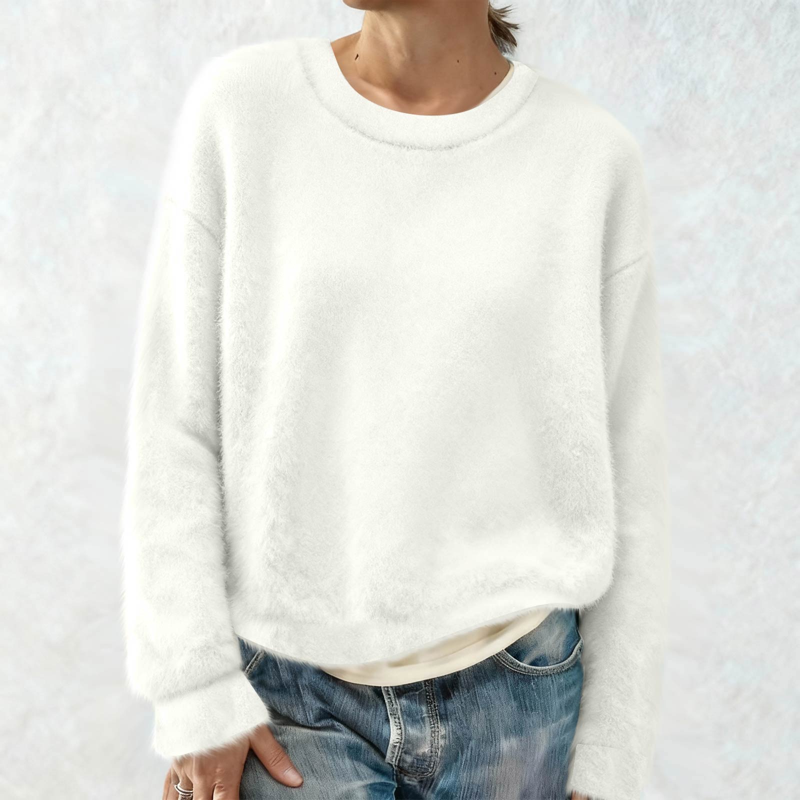 

Женская мода повседневная толстовка с круглым вырезом и длинными рукавами с принтом XL белый