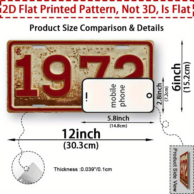 Mfoever Tin Sign HD Aluminum Metal Sign Vintage License Plate Style Retro Wall Decor Rustic Red Number Tin Poster for Home Bar Garage Man