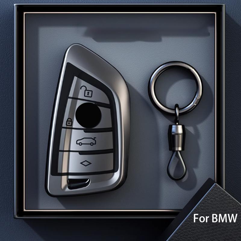 Grigio Titanio per BMW X1 X3 X4 X5 X6 F15 F16 G30 Serie 3 5 7 G11 F48 Custodia Copri Telecomando Chiave Auto Portachiavi Accessori