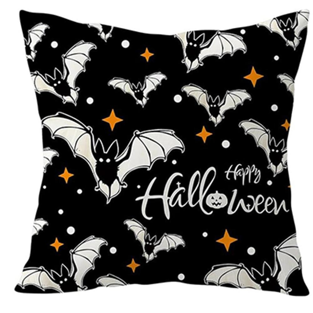 

Spooky and Fun Halloween Pillowcases: Ghosts, Bats, and Pumpkins! Sofa cushion cover, holiday party decoration, gift 16x16Inch