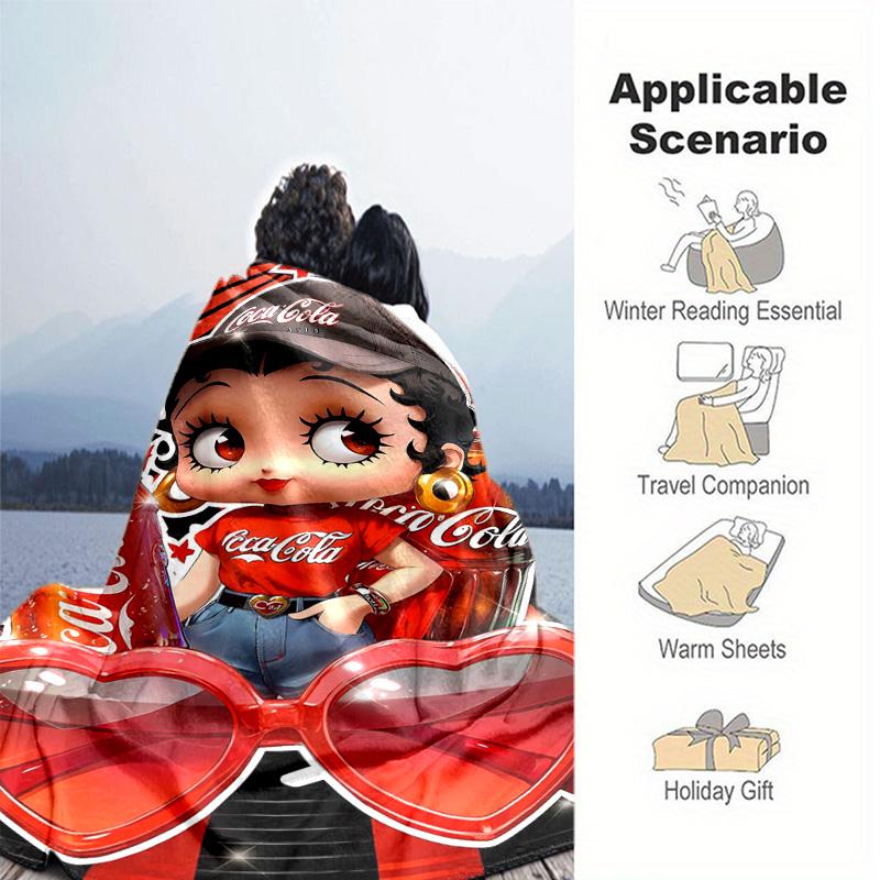Christmas Gift Halloween Themed Cola Beverage Coca Cola Blanket Soft Home Furnishing Nap Decoration Four Seasons Warm Sherpa Blanket U24