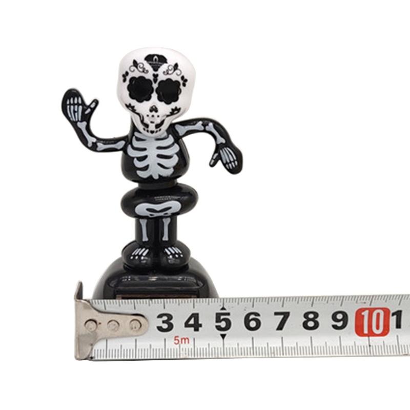 3x Bobbleheads Ornaments 3x Skeleton Dashboard Desk Home Solar Powered