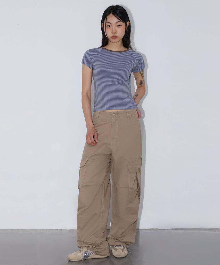 CHICKS Vintage Oversized Cargo Pants Beige