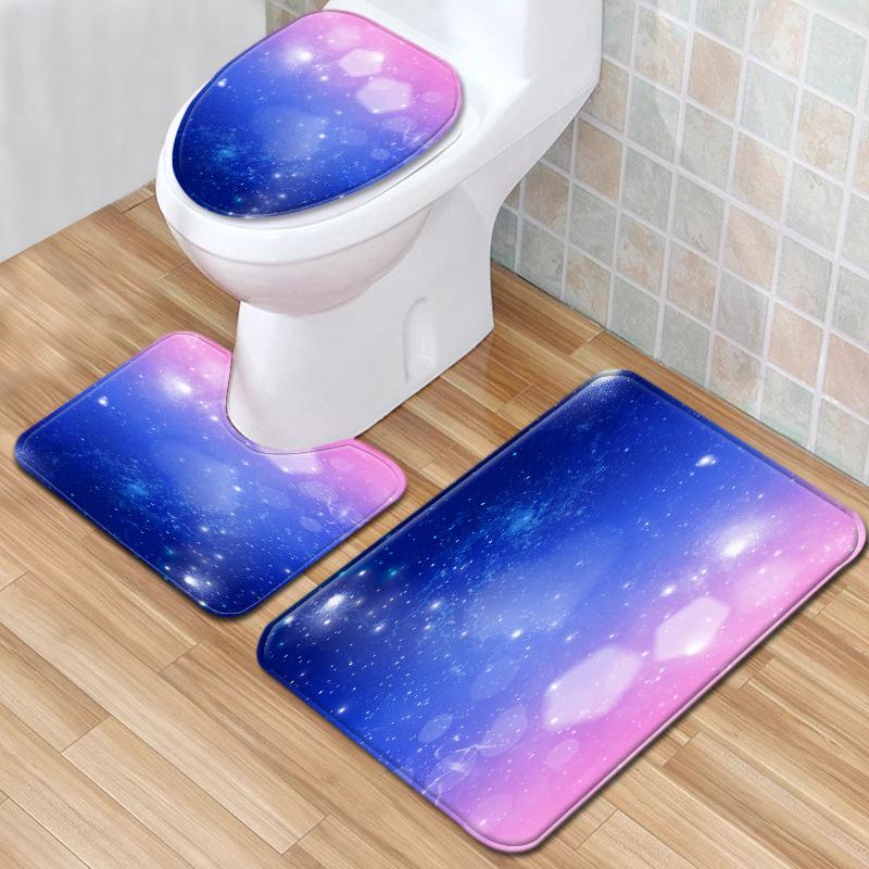 Gradual Change Pattern Toilet Floor Mat Three-Piece Bathroom Three-Piece Carpet Door Mat