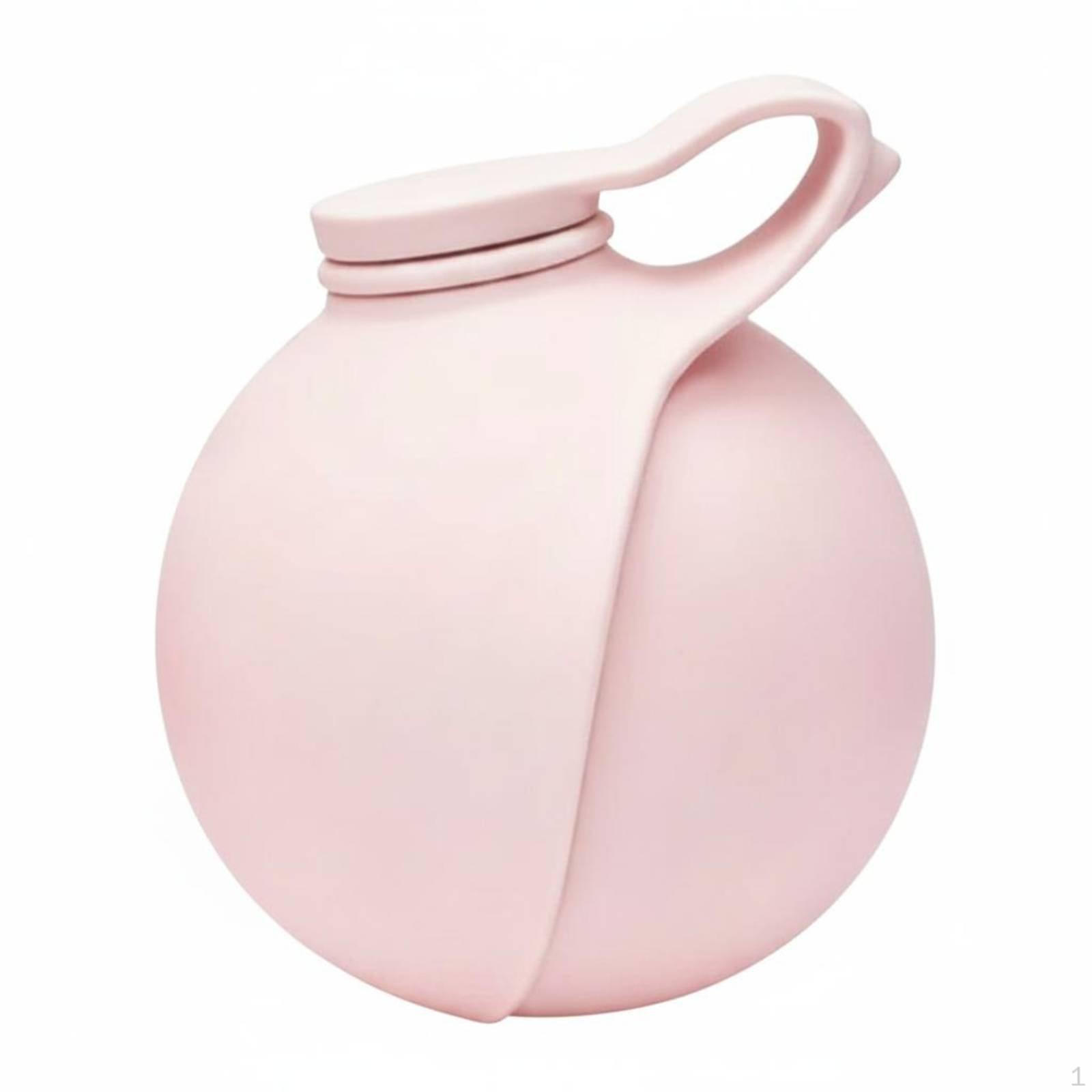 Foldable Pet Bowl 304 Stainless Steel Portable Water with Hanging Strap for Outdoor, Plastic Pink