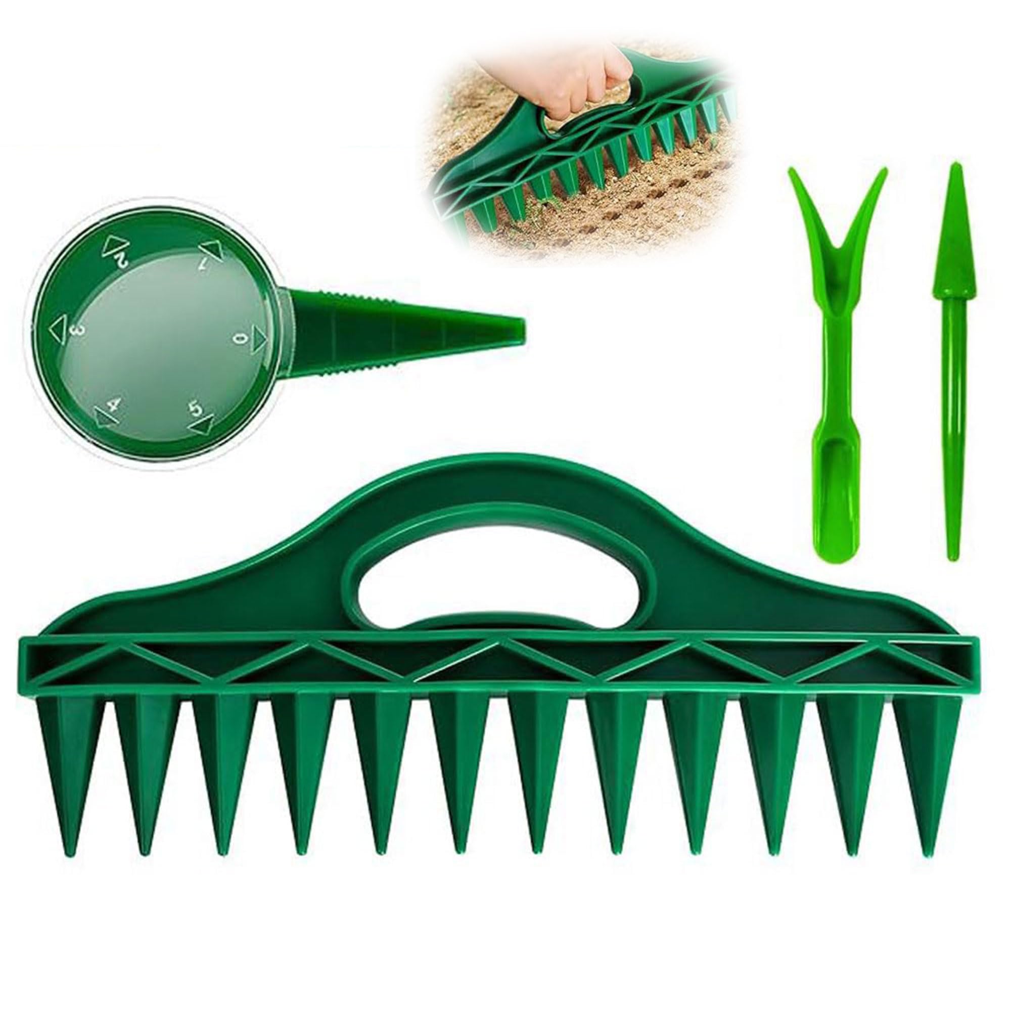 

Сеялка, 2025 Новый набор дозаторов для посевных семян, Ручной инструмент для посадки семян, Колышек для семян, Многофункциональный разделитель для семян, Садоводство зелёный