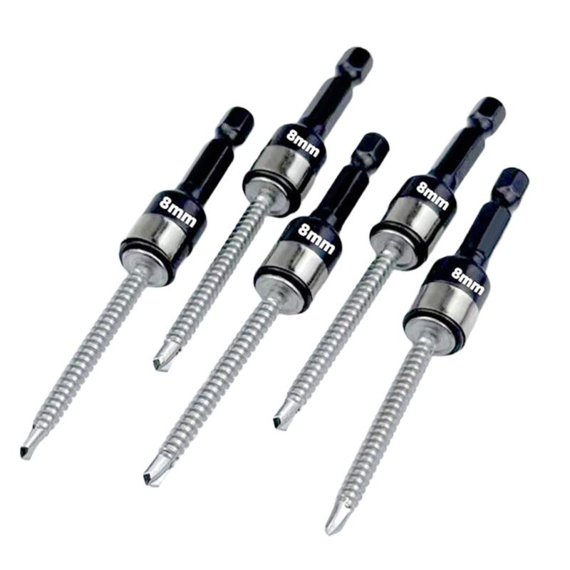 Pack of 5Pcs High Strength Steel Roofing Screw Set 45Mm Length With Rust Resist Coating Finish Perfect For Outdoor Use