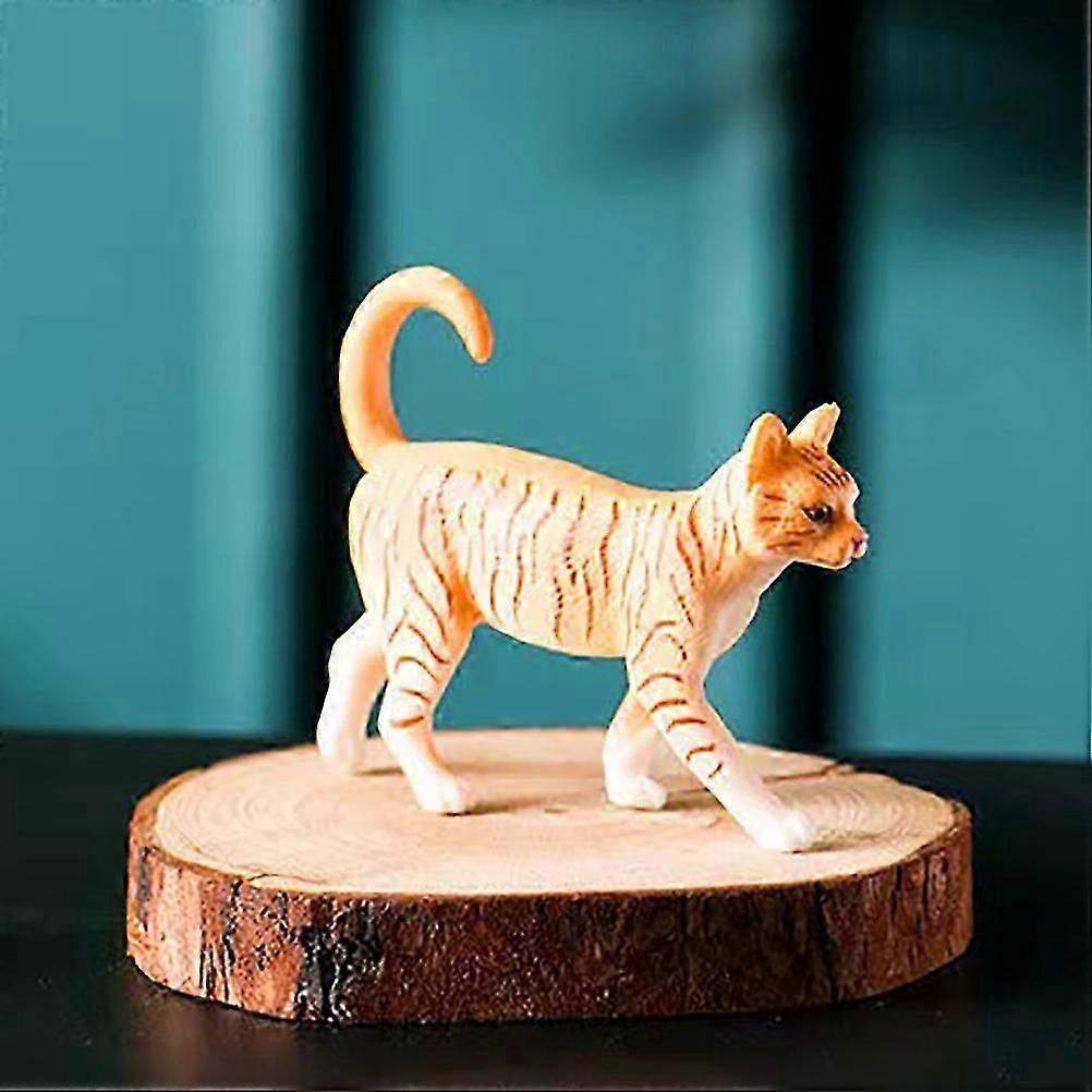 Simulations-Katzenfigurine, Entzückende lebensechte Skulptur für die Heimschreibtischdekoration, Realistisches sammelbares Katzenstatuen-Ornament