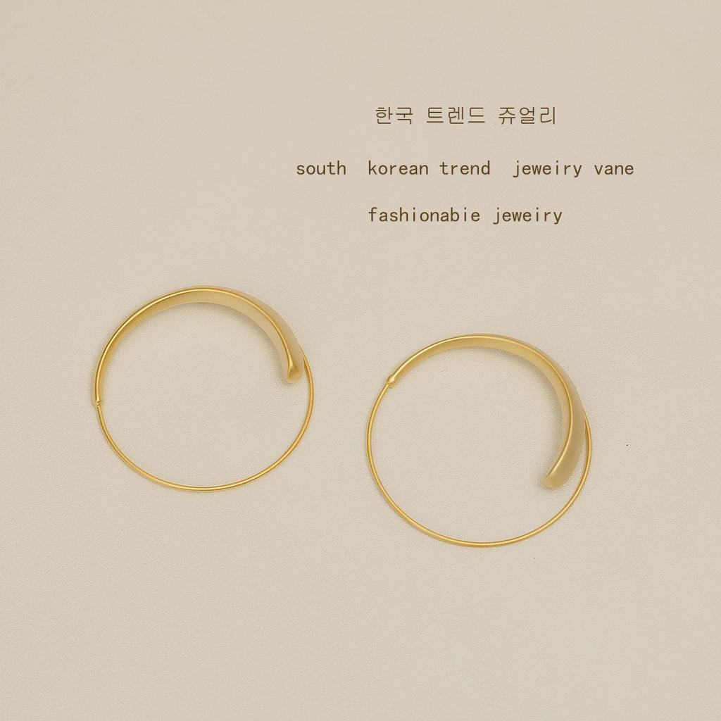 Women's Trendy Matte Hoop Earrings: Designer Retro Hong Kong Style with European, American, and Korean Minimalist Fashion.