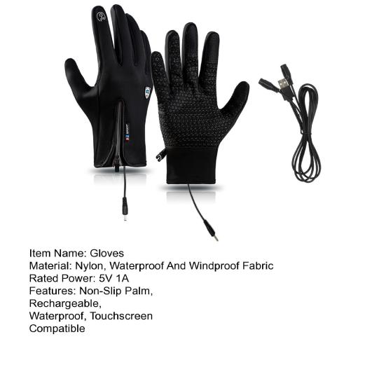 Waterproof Heated Gloves Men Women Rechargeable Hand Warmers Touch Screen Electric Heated Gloves for Skiing Hiking Cycling Driving