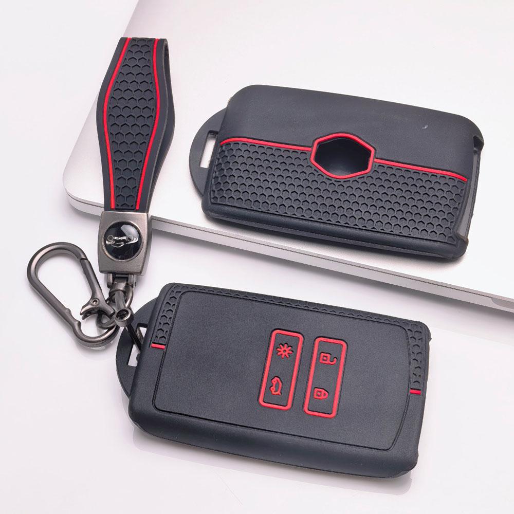 Sleutelhangerhoesje voor Renault Koleos Kadjar Megane Talisman Espace Captur Clio Scenic met Sleutelhanger Krasbestendige Bescherming Schokbestendige Bescherming
