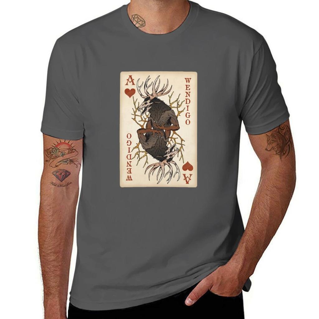Wendigo Playing Card - Ace of Hearts Unique Original Artwork Cryptid Gift T-Shirt man tshirt anime tshirt T-Shirt