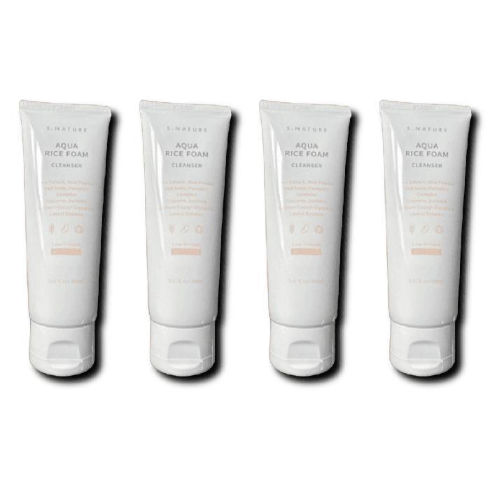 S.NATURE Aqua Rice Mildly Acidic Cleansing Foam 160ml x 4 (41940351)