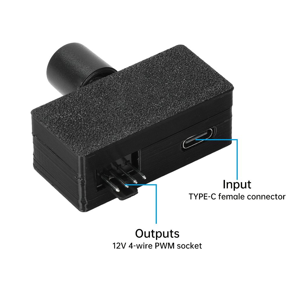 Fan Speed Controller 4Pin PWM Speed Regulator Fan Governor Type-C Power Supply DIY Water-cooled Radiator Fan Motor Controller