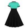 Women's Vintage Polka Dot Lapel  Short-sleeved Belt Dress