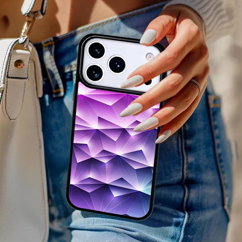 Geometric Abstract Crystal Phone Case For iPhone 17 Air 14 15 13 12 Max Cover For Apple 14 15 16 16e 11 Pro Max Plus Coque