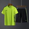 Mens Sportswear Set Short Sleeve Quick Dry Gym Training Tracksuit Breathable Athletic Wear Workout