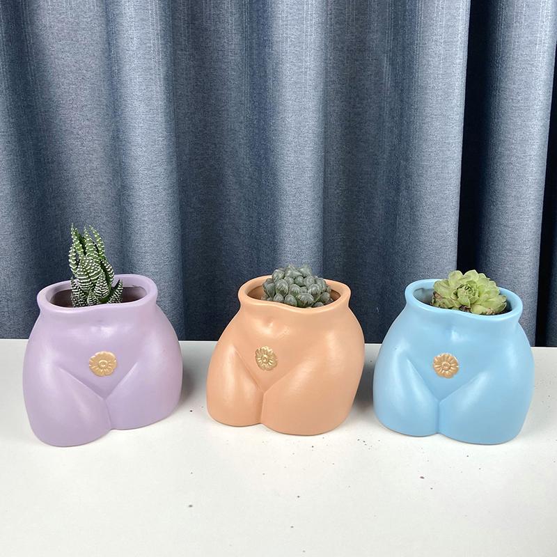 Art Body Flower Pot Succulent Pot Ceramic Planter Home Decor Indoor Decoration Desktop Ornaments Bonsai Plant Pot