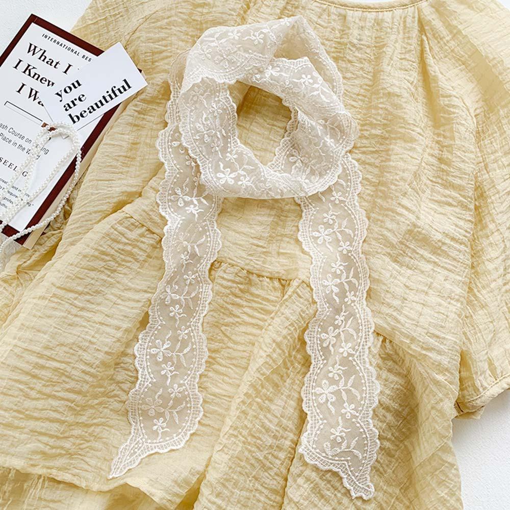 Elegant Lace Scarf Floral Neckerchief Summer Headband for Women